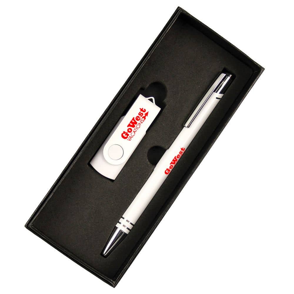 Executive Gift Set - Hawk Ballpoint Pen and 8GB Rotate Flash Drive