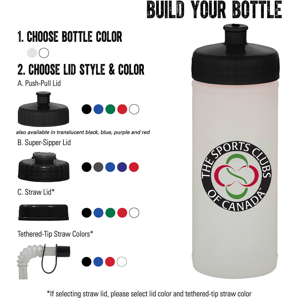 16-oz. Sports Bottle – Natural/White
