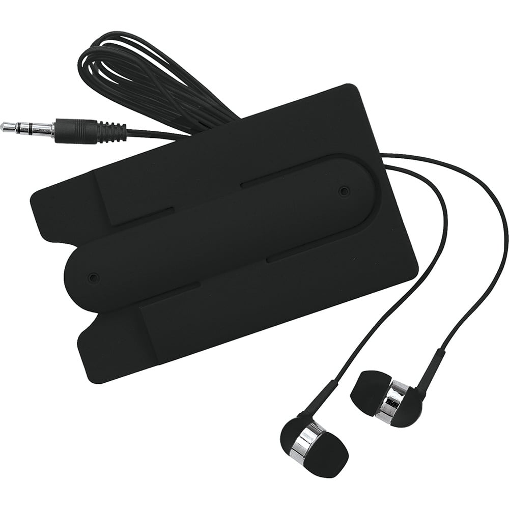 Silicone Card Wallet and Wired Earbuds