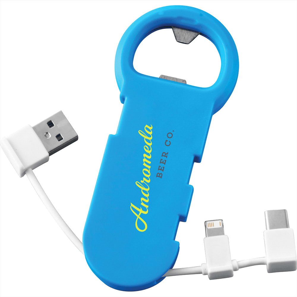 Bottle Opener with 3-in-1 Charging Cable