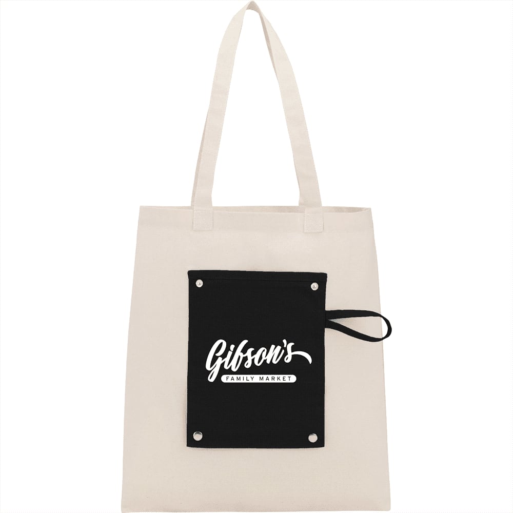6oz Cotton Canvas Packable Snap Tote