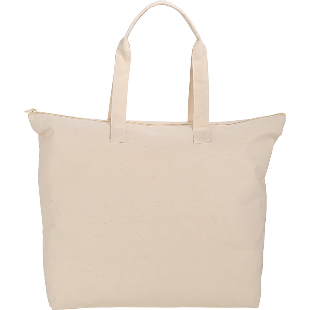 10 oz. Basic Cotton Canvas Zippered Tote