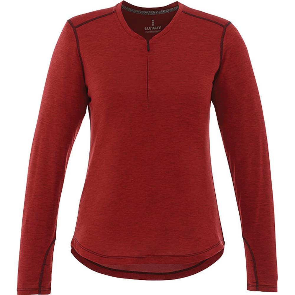 Quadra Long Sleeve Top - Womens - TM97812 Image Vintage Red Heather
