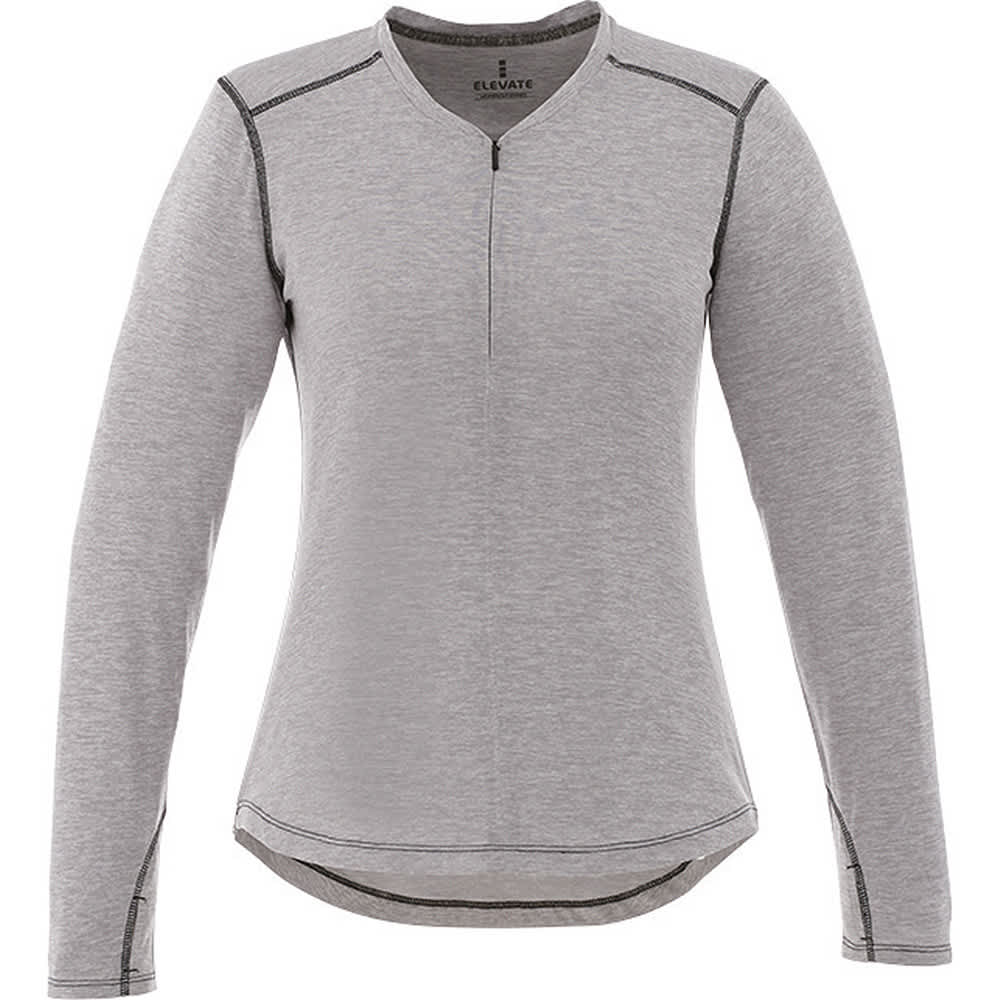 Quadra Long Sleeve Top - Womens - TM97812 Image Heather Grey