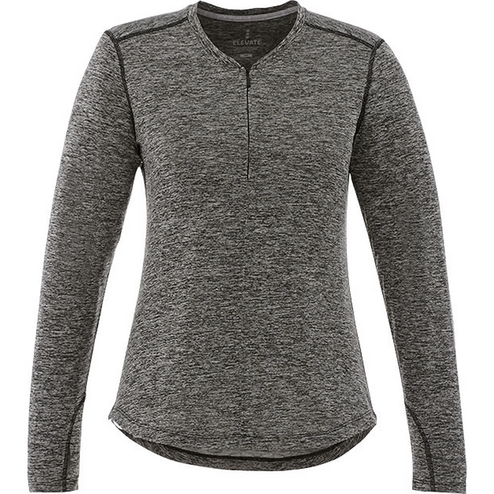 Quadra Long Sleeve Top - Womens - TM97812 Image Heather Dark Charcoal