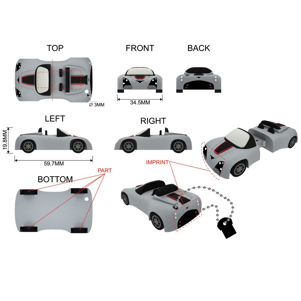 3D Custom Shape USB Flash Drive - Factory Direct