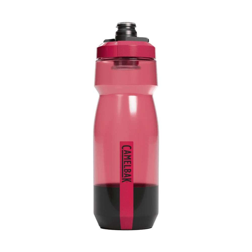 A drink bottle in pink and black with a twist cap and a logo. It has a capacity of 0.7 litres.