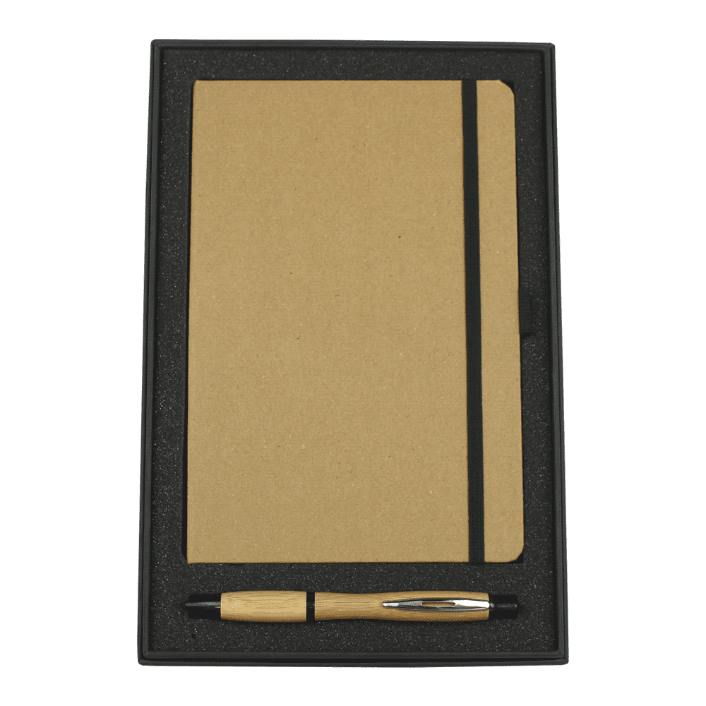 Gift Set with JB1022 Eco Colour Bound Journal & 4104 Nash Bamboo Pen - GIFT1011 Image Black
