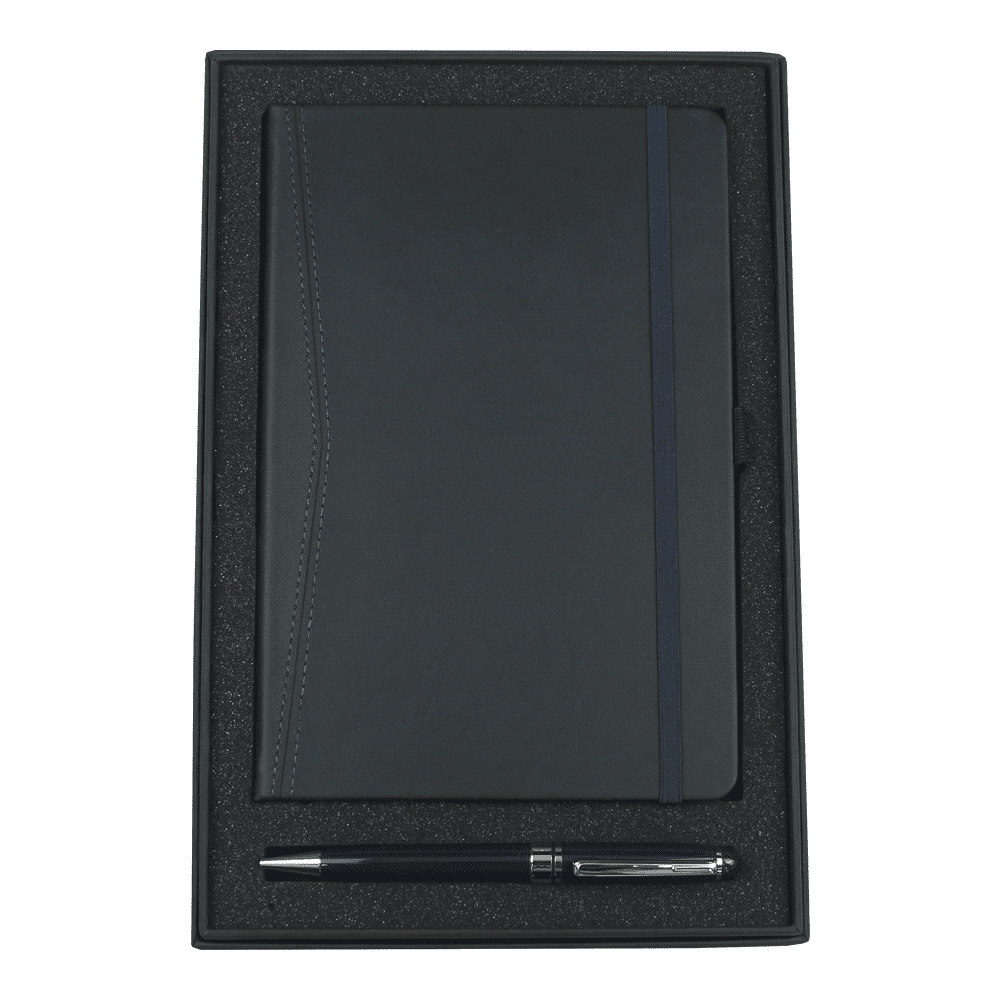 Gift Set with 9198 Pedova Pocket Bound JournalBook & 6002 Bristol Twist Ballpoint Pen - GIFT1012 Image Royal Blue