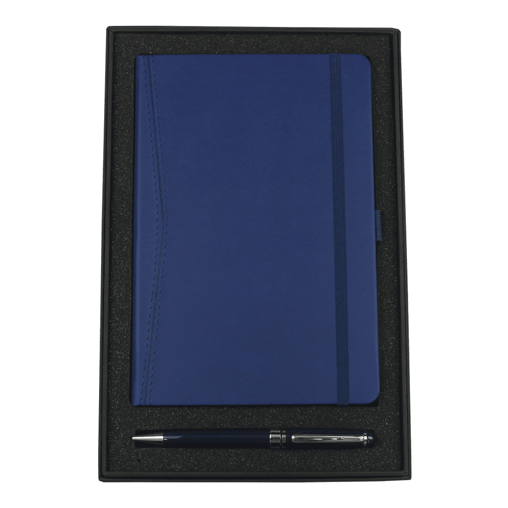 Gift Set with 9198 Pedova Pocket Bound JournalBook & 6002 Bristol Twist Ballpoint Pen - GIFT1012 Image Blue