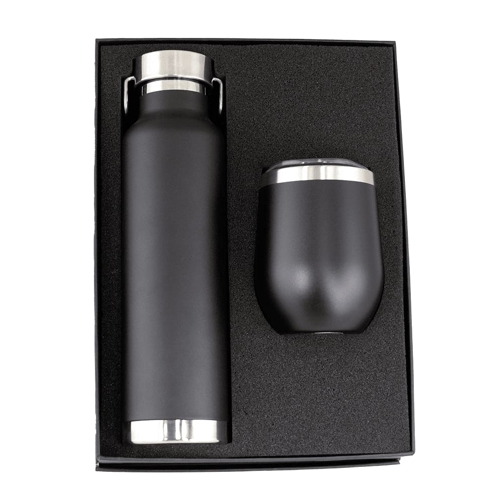 Thor Corzo Drink Bottle and Tumbler Gift Set - GS1001 Image Black