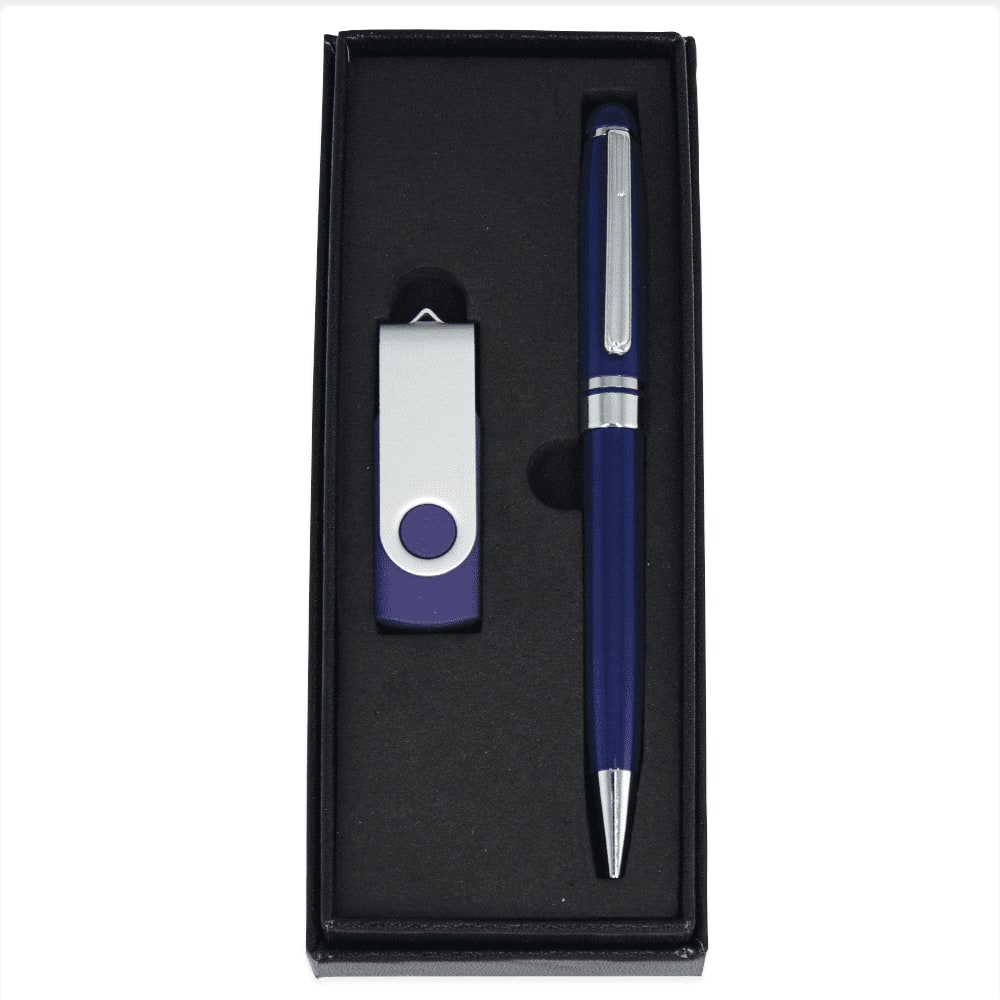 USB (4GB) & Pen Giftset - GS1007 Image Blue