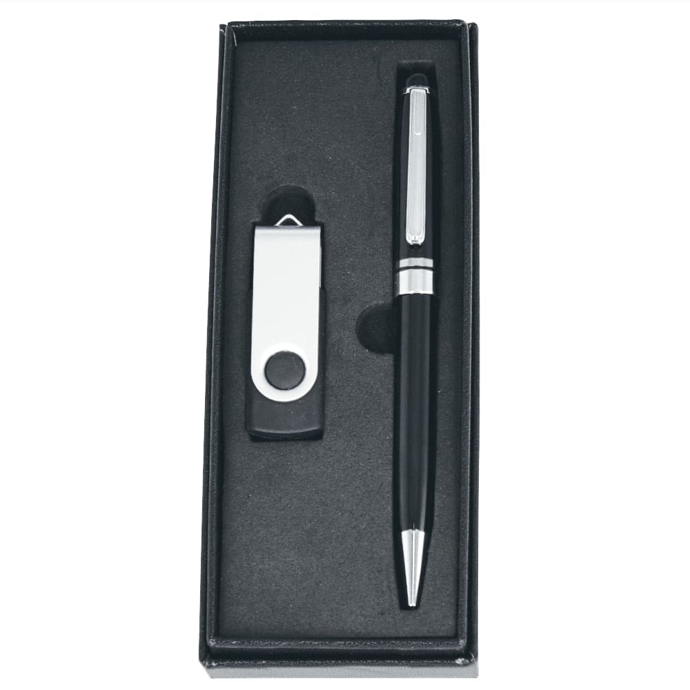 USB (4GB) & Pen Giftset - GS1007 Image Black