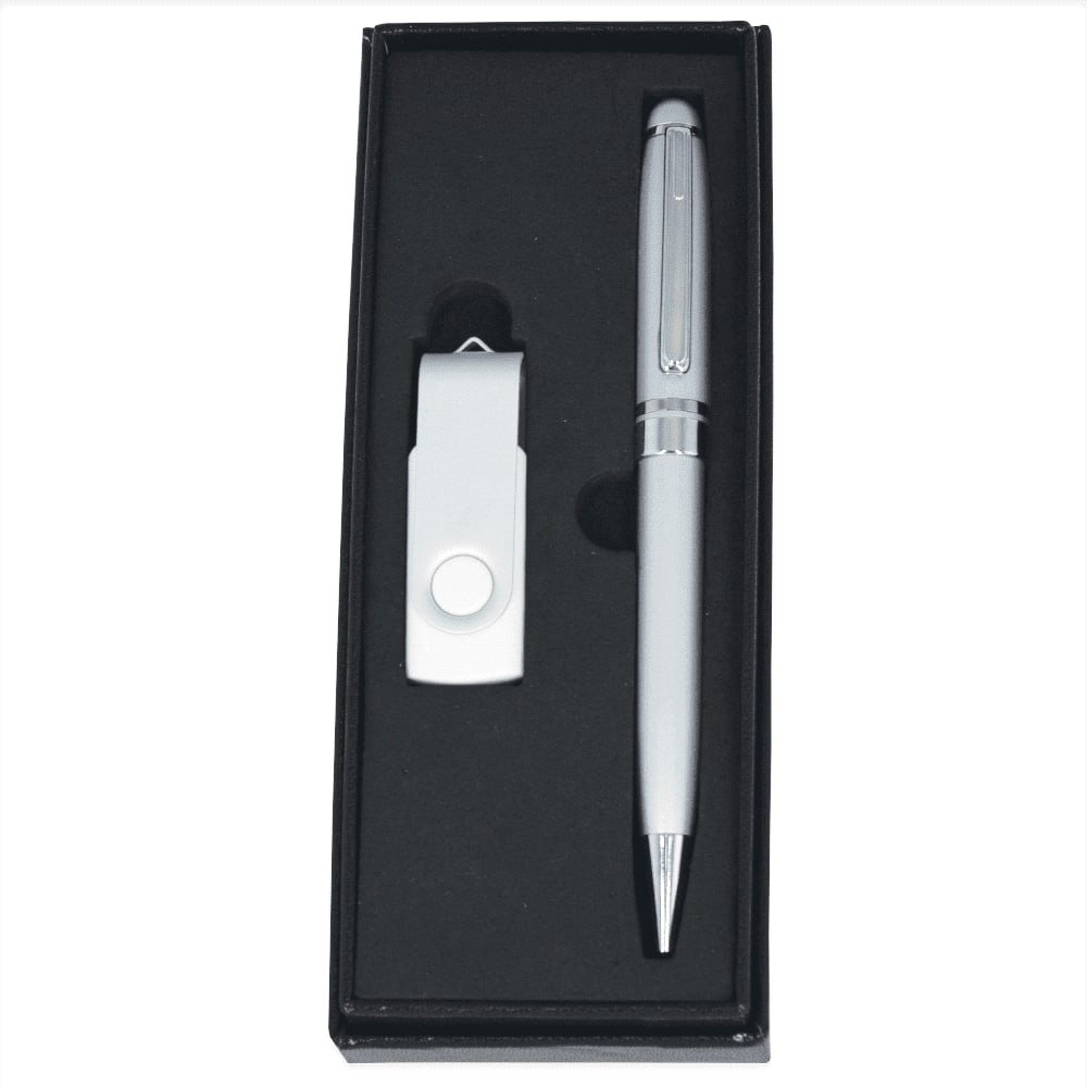 USB (4GB) & Pen Giftset - GS1007 Image Silver