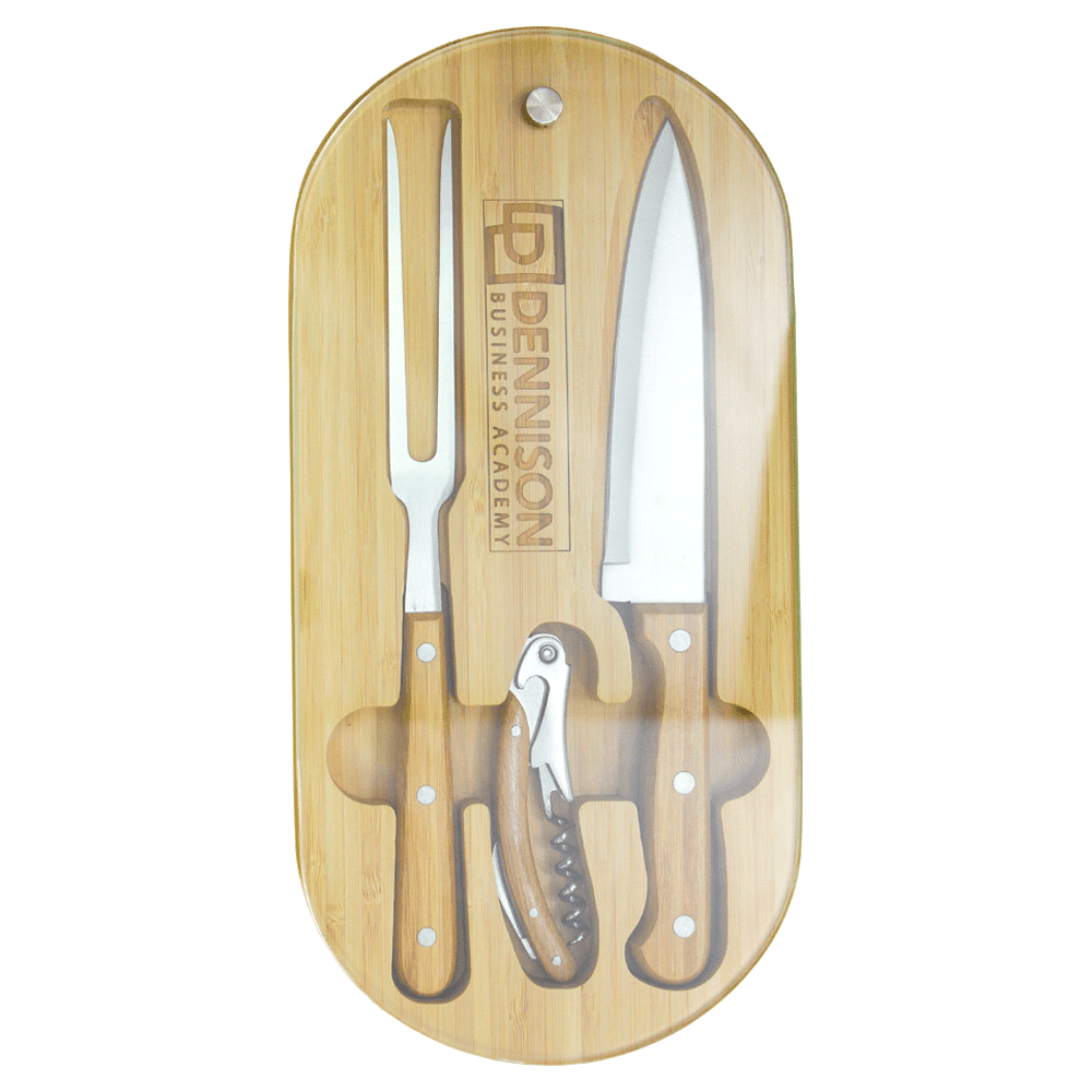 Trekk Oval Bamboo Glass Knife Set - TK1055 Image