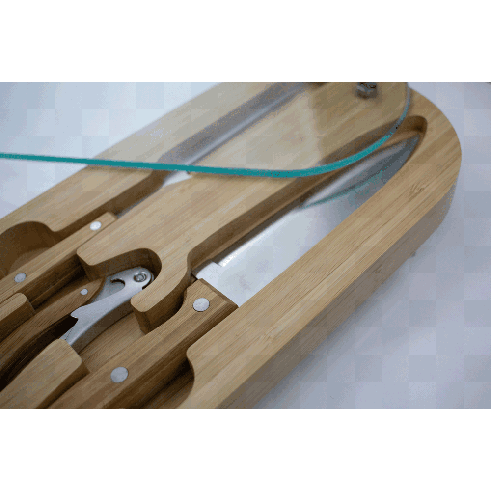 Trekk Oval Bamboo Glass Knife Set - TK1055 Image