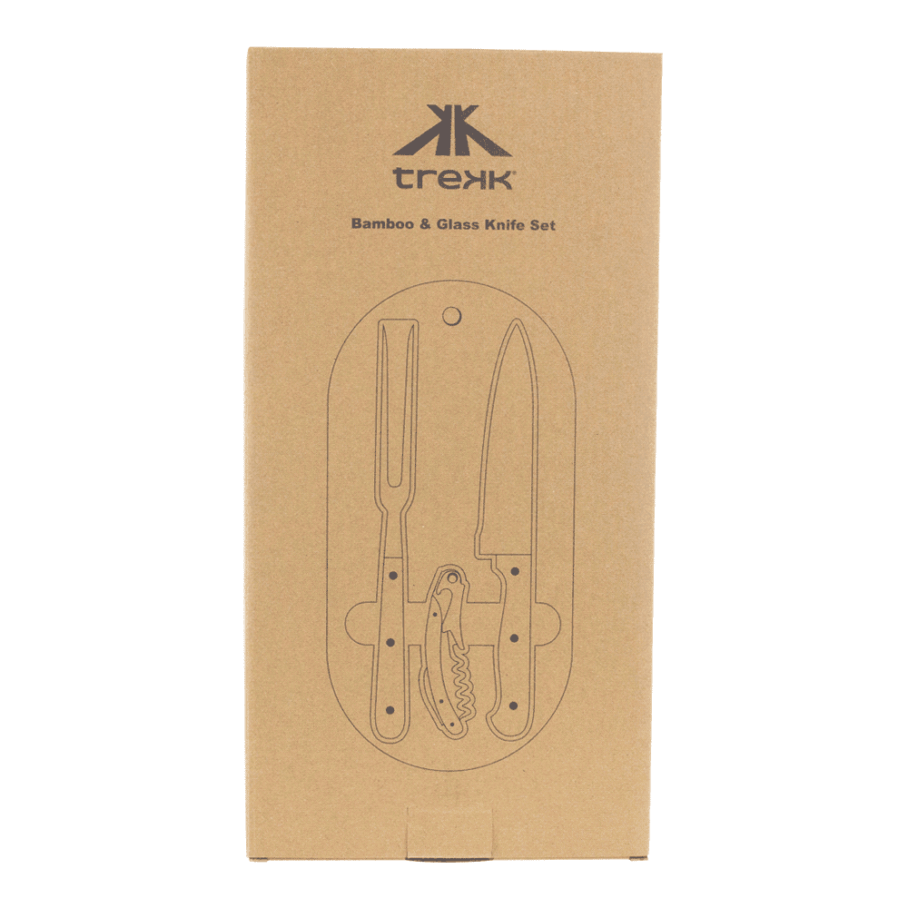 Trekk Oval Bamboo Glass Knife Set - TK1055 Image