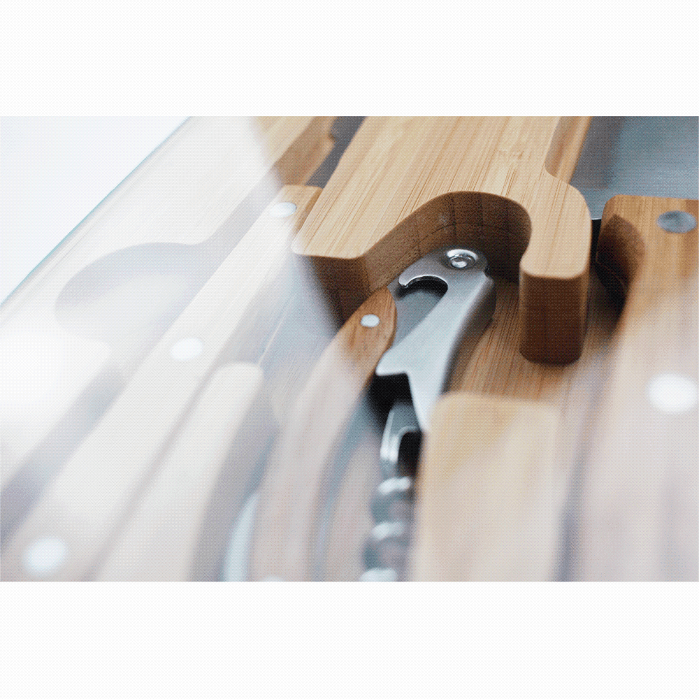 Trekk Oval Bamboo Glass Knife Set - TK1055 Image