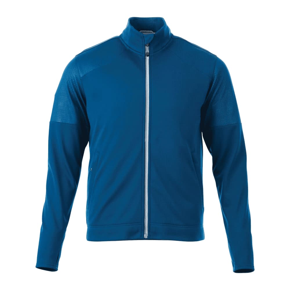 Men's Senger Knit Full Zip Performance Jacket w/ Thumb Holes - TM18154 Image Blue