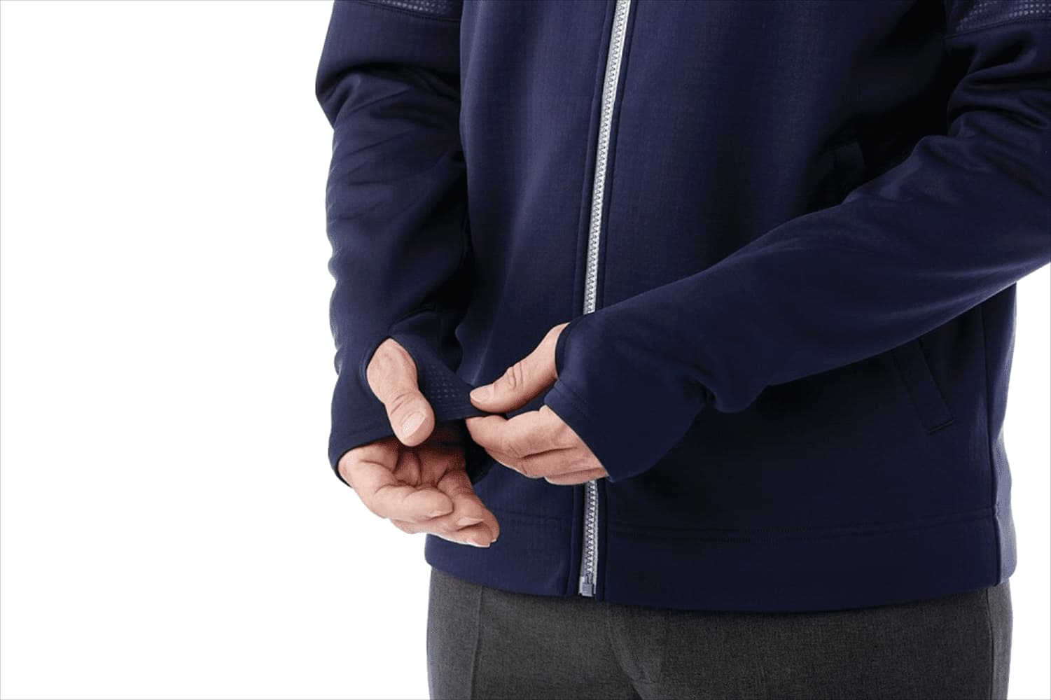 Men's Senger Knit Full Zip Performance Jacket w/ Thumb Holes - TM18154 Image 