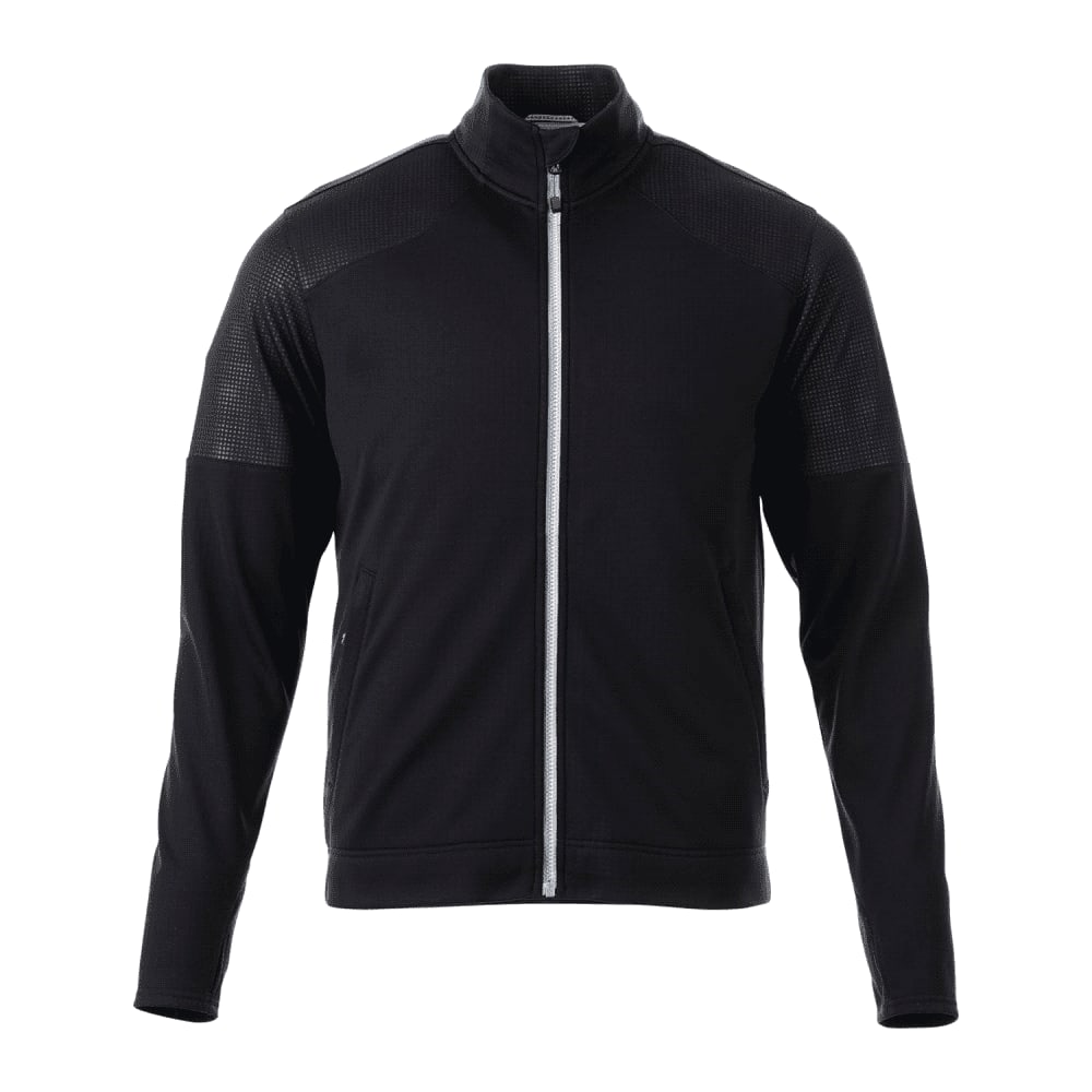 Men's Senger Knit Full Zip Performance Jacket w/ Thumb Holes - TM18154 Image Black