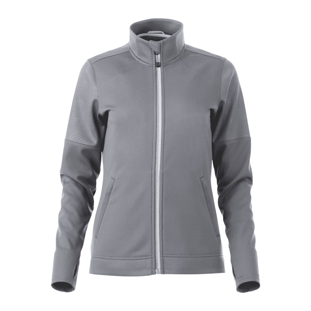 Women's Senger Knit Full Zip Performance Jacket w/ Thumb Holes - TM98154 Image Grey