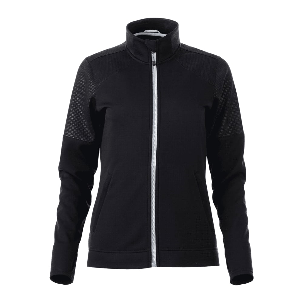 Women's Senger Knit Full Zip Performance Jacket w/ Thumb Holes - TM98154 Image Black
