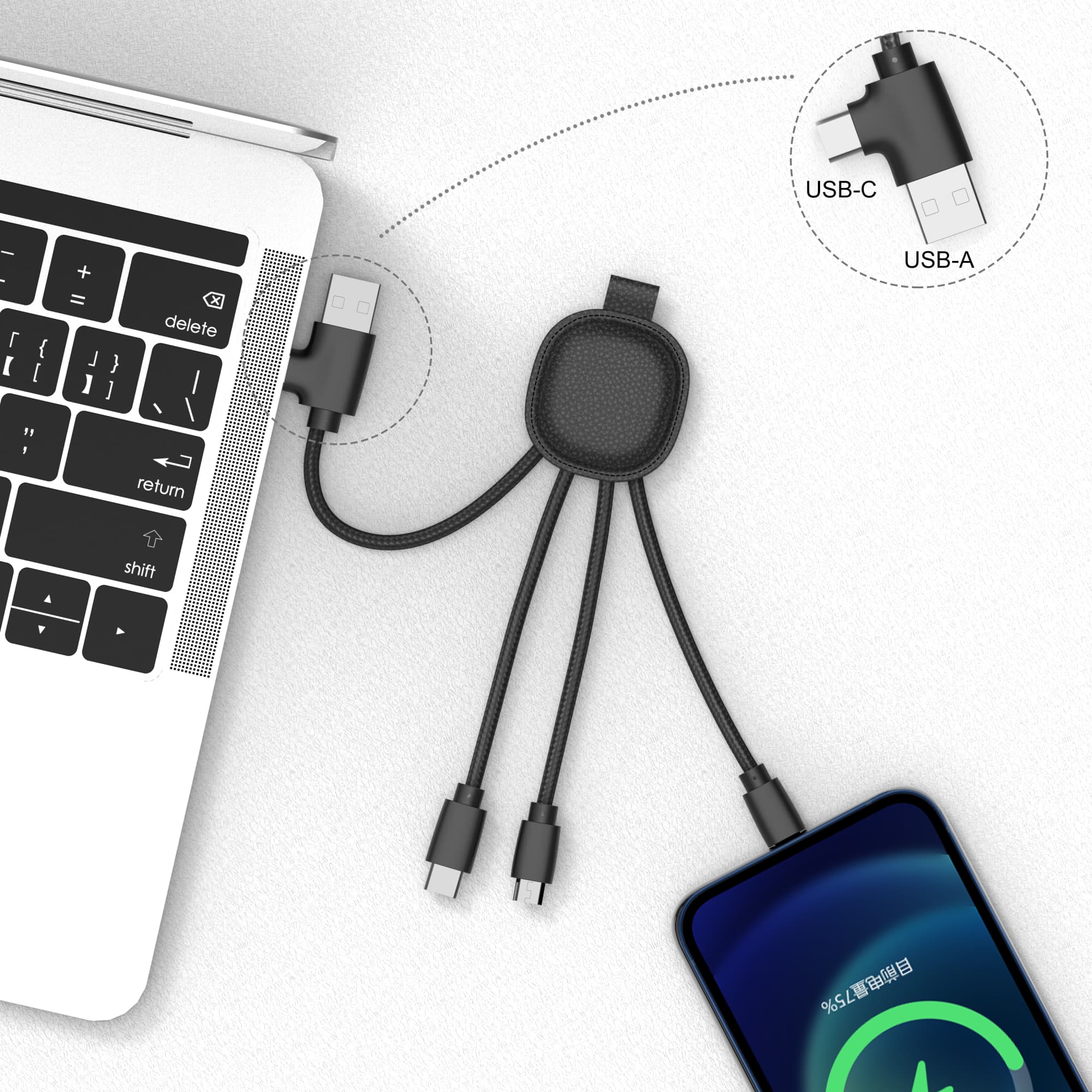 Alternative view of Iné Smart Cable - recycled plastic