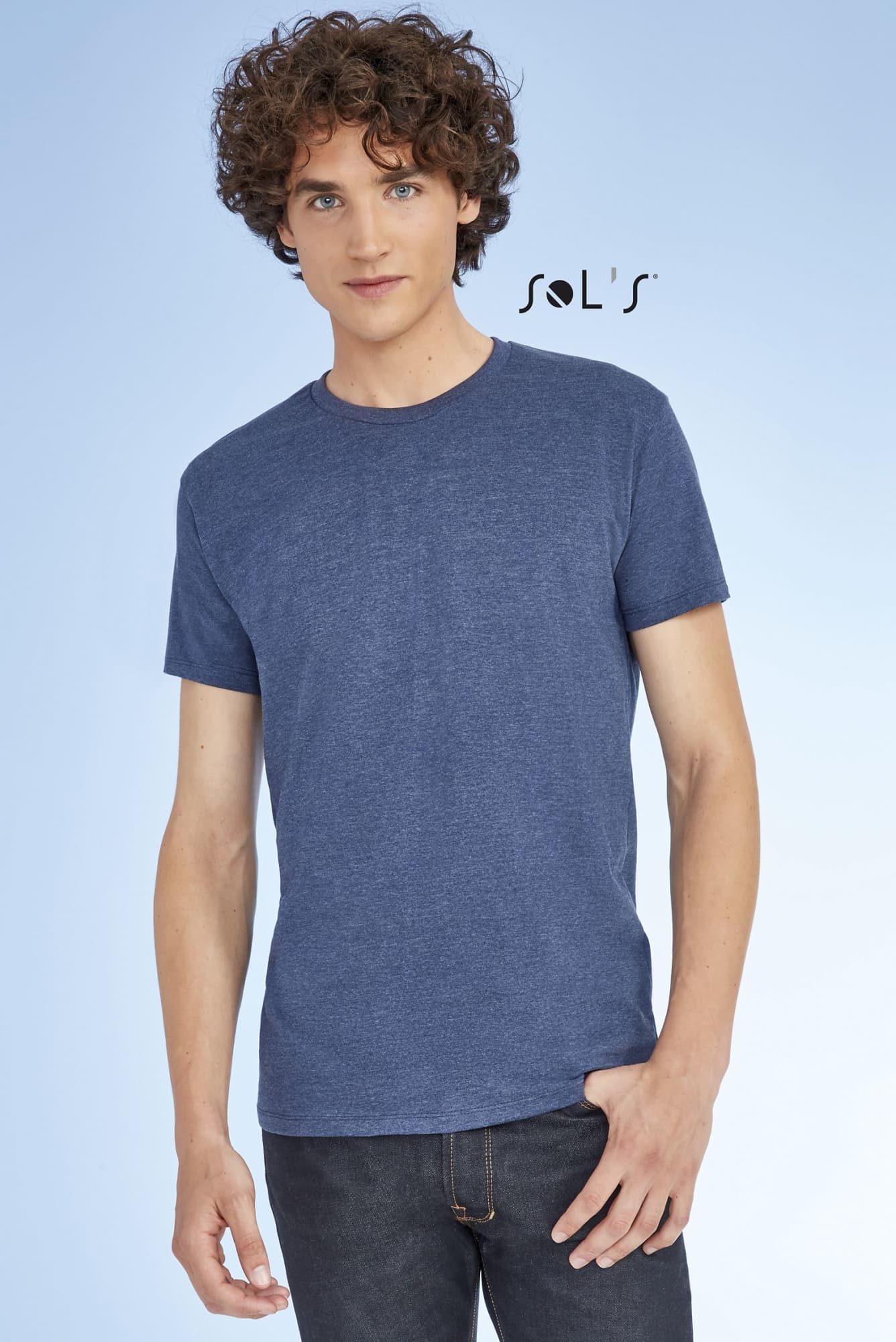 T shirt men's round neck 100% semi combed ring spun cotton close fit Imperial