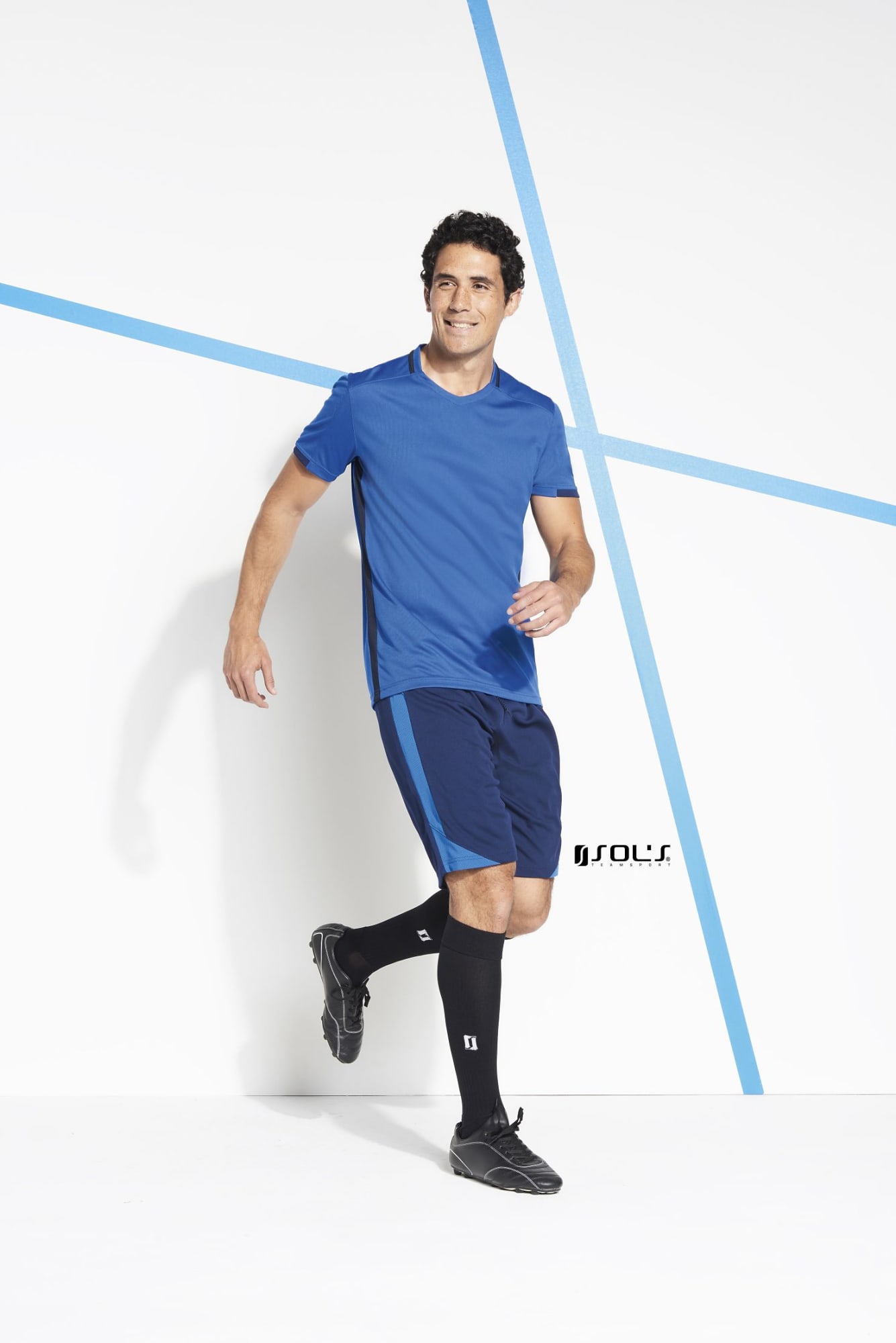 T shirt V neck 100% breathable polyester CLASSICO ADULTS' CONTRAST