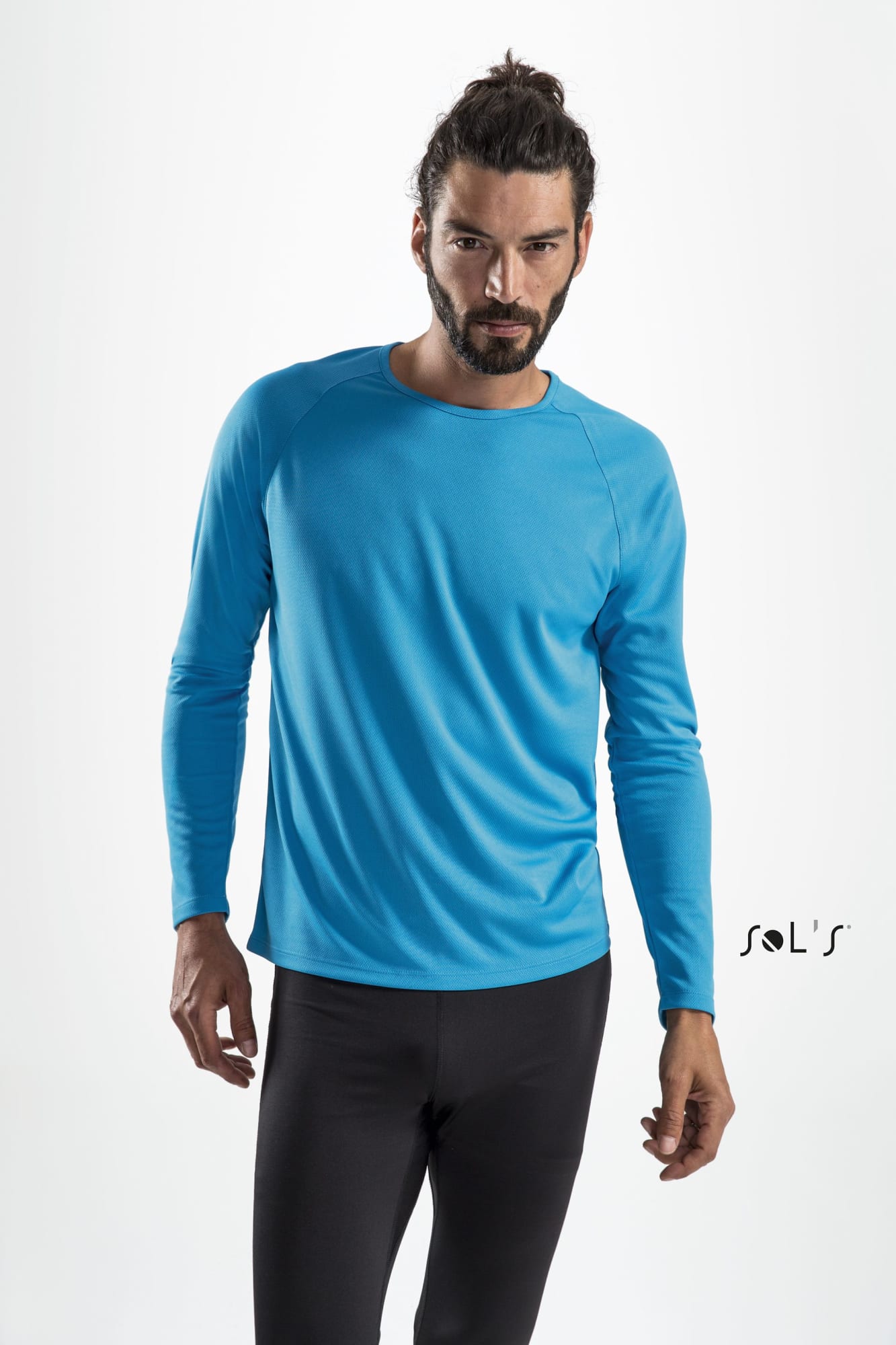 T shirt long sleeve men%27s 100% breathable polyester SPORTY