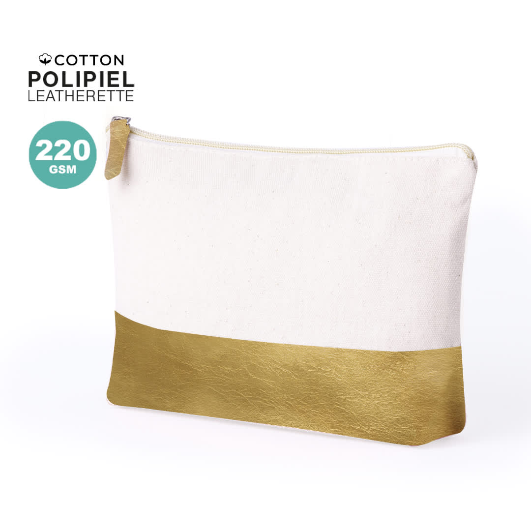 100% Recycled 220gsm Beauty Bag with Metallic Contrast Radynel