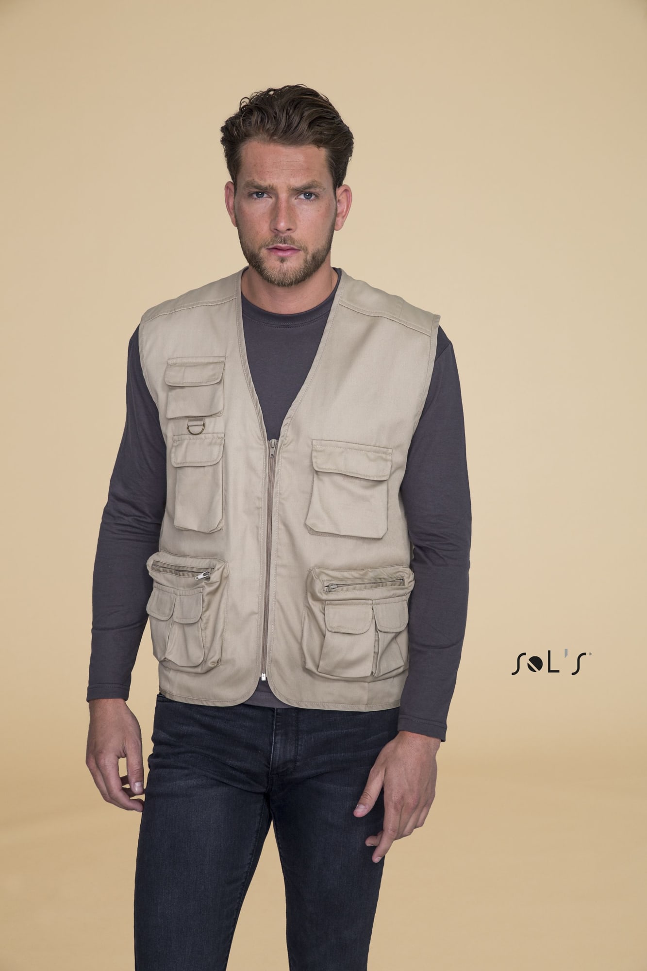 VEST men's Outdoors with 9 pockets polycotton WILD
