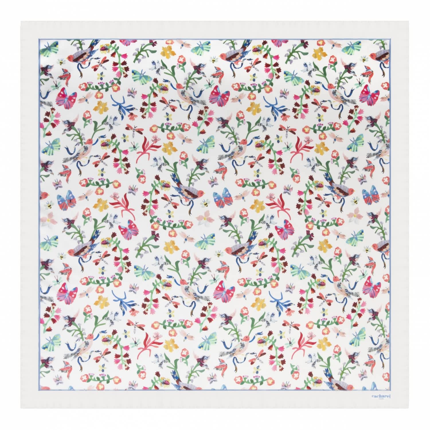 Silk scarf Butterfly White