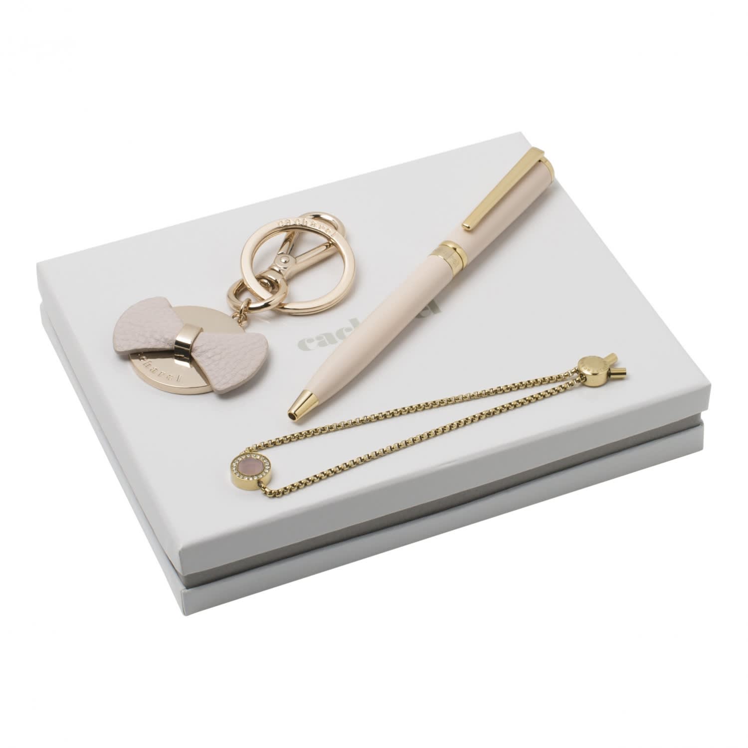Set Cacharel Light Pink (ballpoint pen, key ring & bracelet)