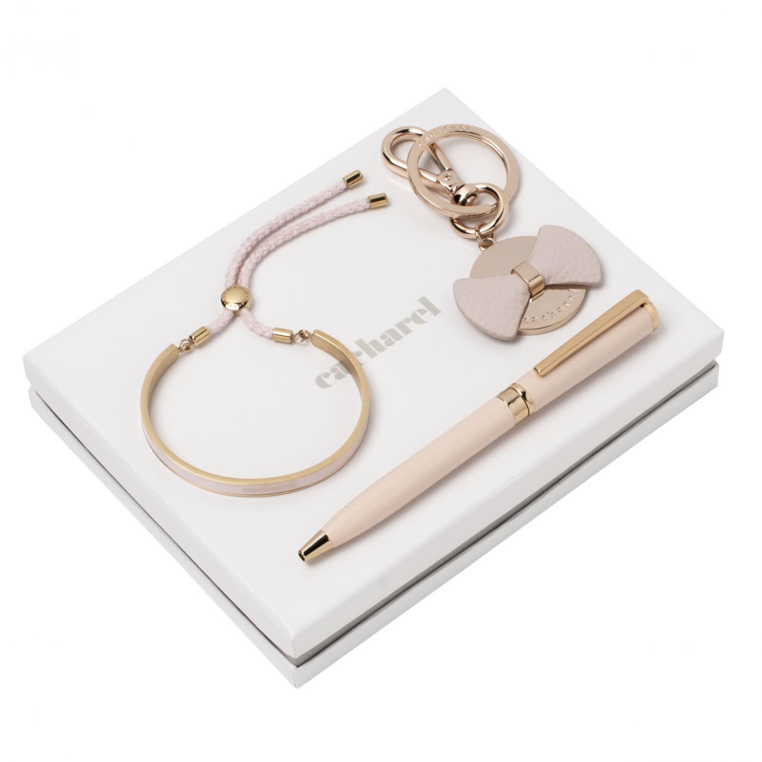 Set Cacharel Light Pink (ballpoint pen, key ring & bracelet)