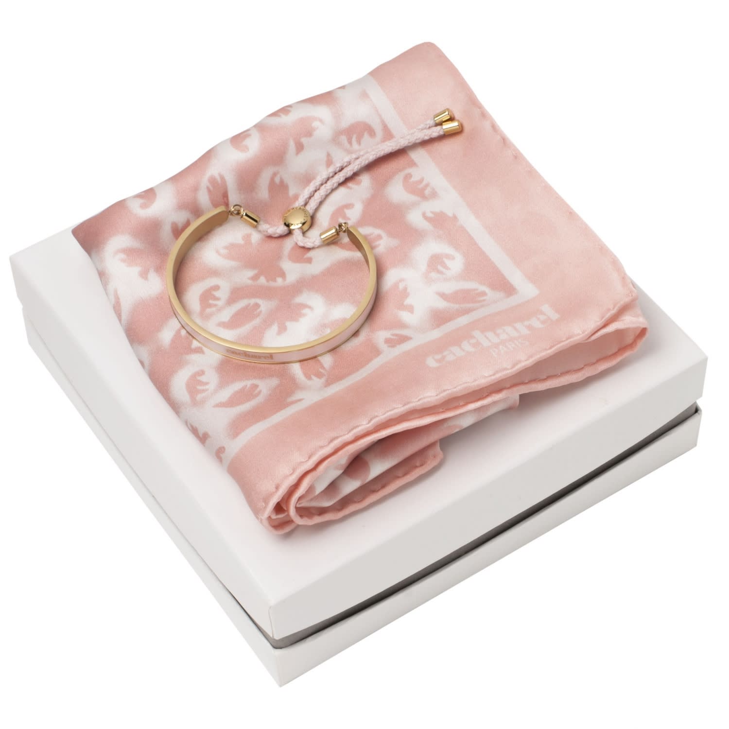 Set Cacharel Light Pink (bracelet & silk scarf)
