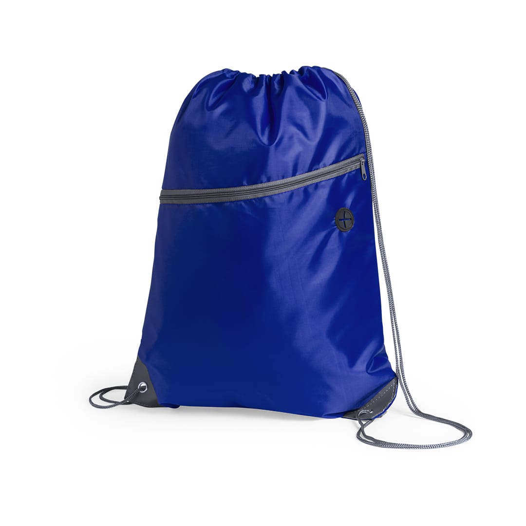 Colorful Drawstring Bag with Zippered Front Pocket = Buy Now