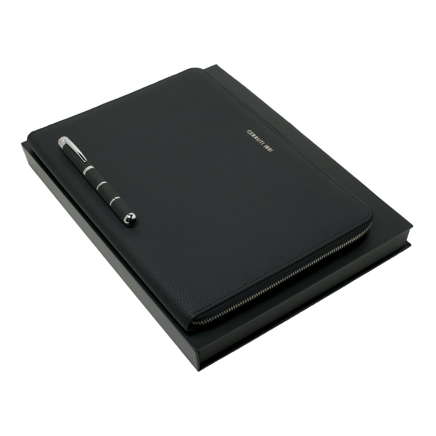 Set CERRUTI 1881 Black (rollerball pen & conference folder A4)