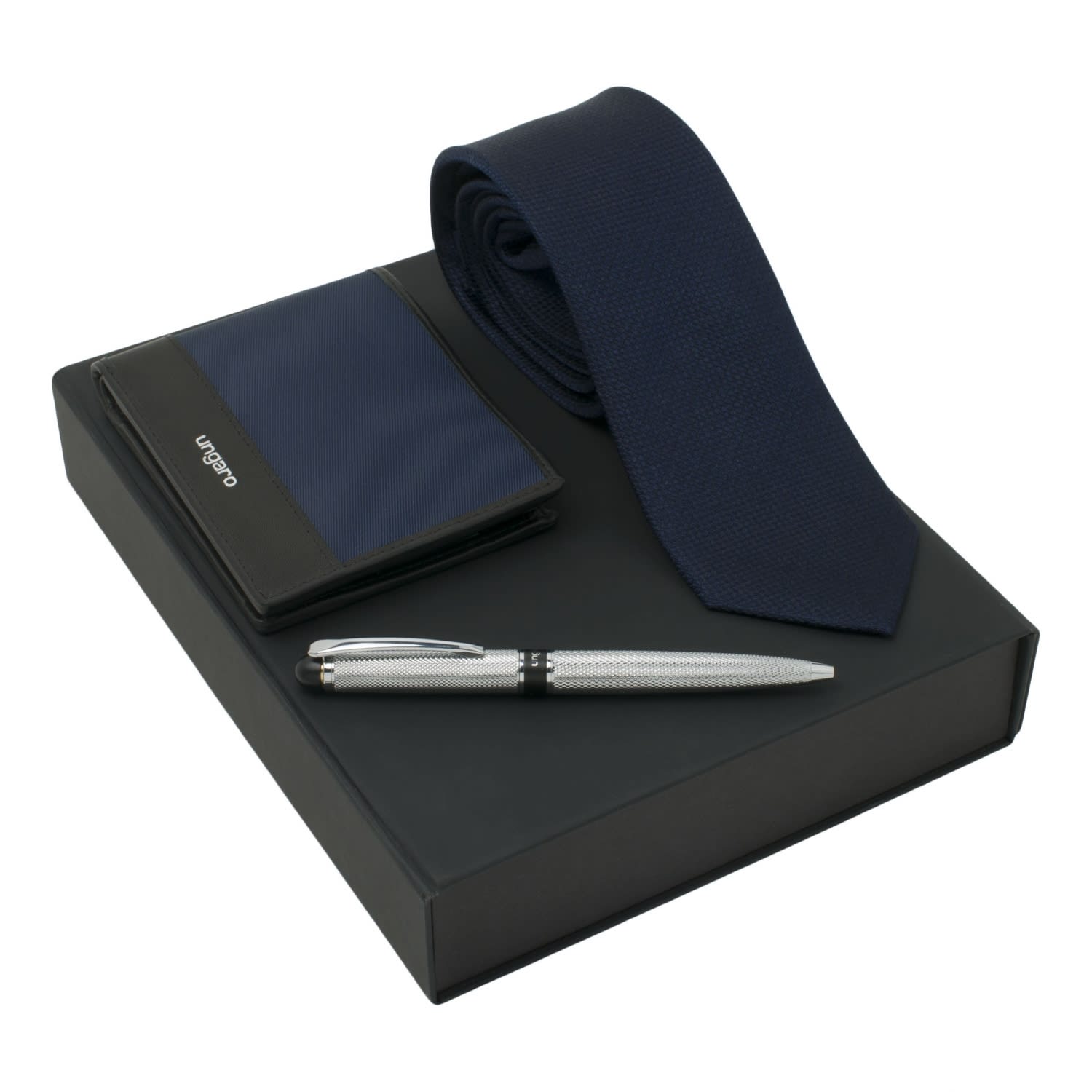 Set Uomo (ballpoint pen, money wallet & silk tie)