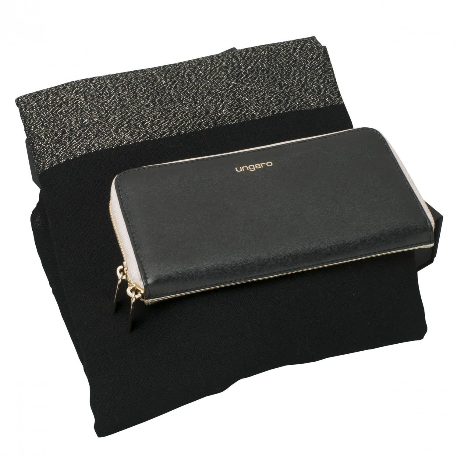 Set Sienna Black & Gold (lady purse & scarve)