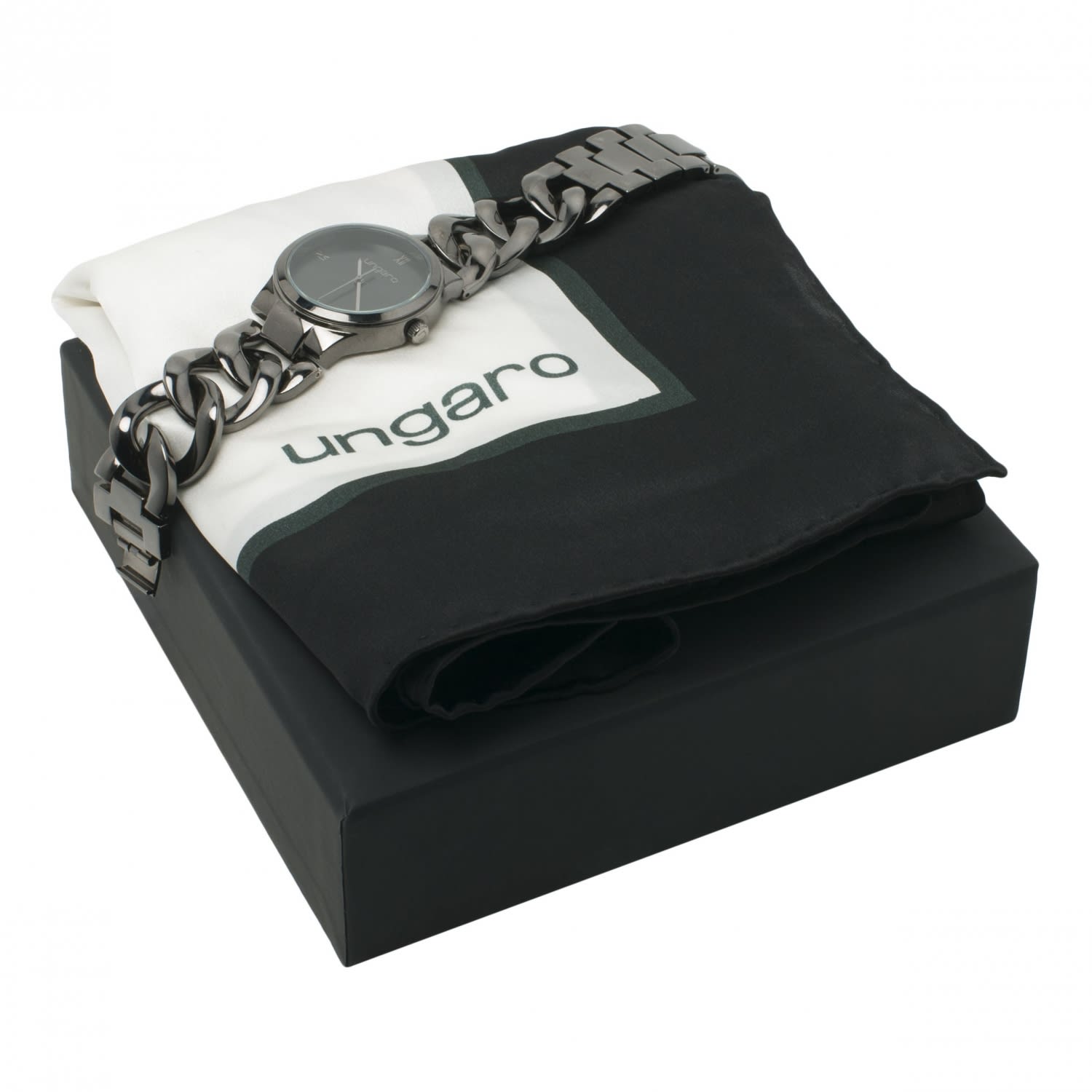 Set Ungaro Black (watch & silk scarf)