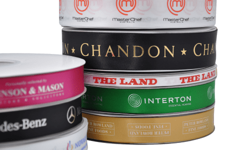 Custom Printed Double Sided Woven Edged Satin Ribbon 10mm