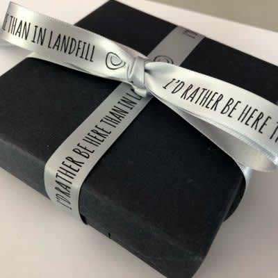 Custom Printed Recycled Woven Edge Satin Ribbon 48mm