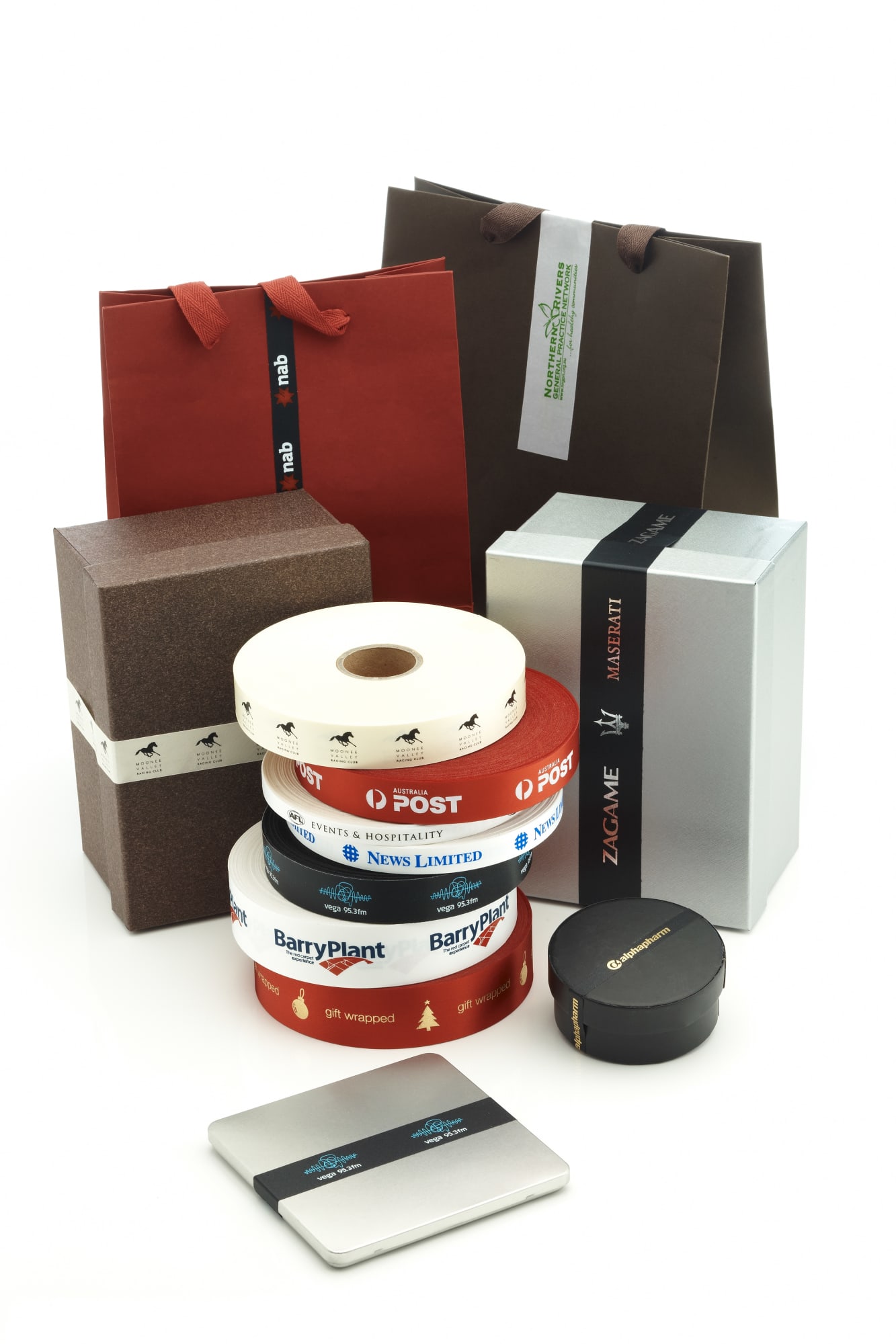 Custom Printed Sticky Backed Satin Ribbon 10mm