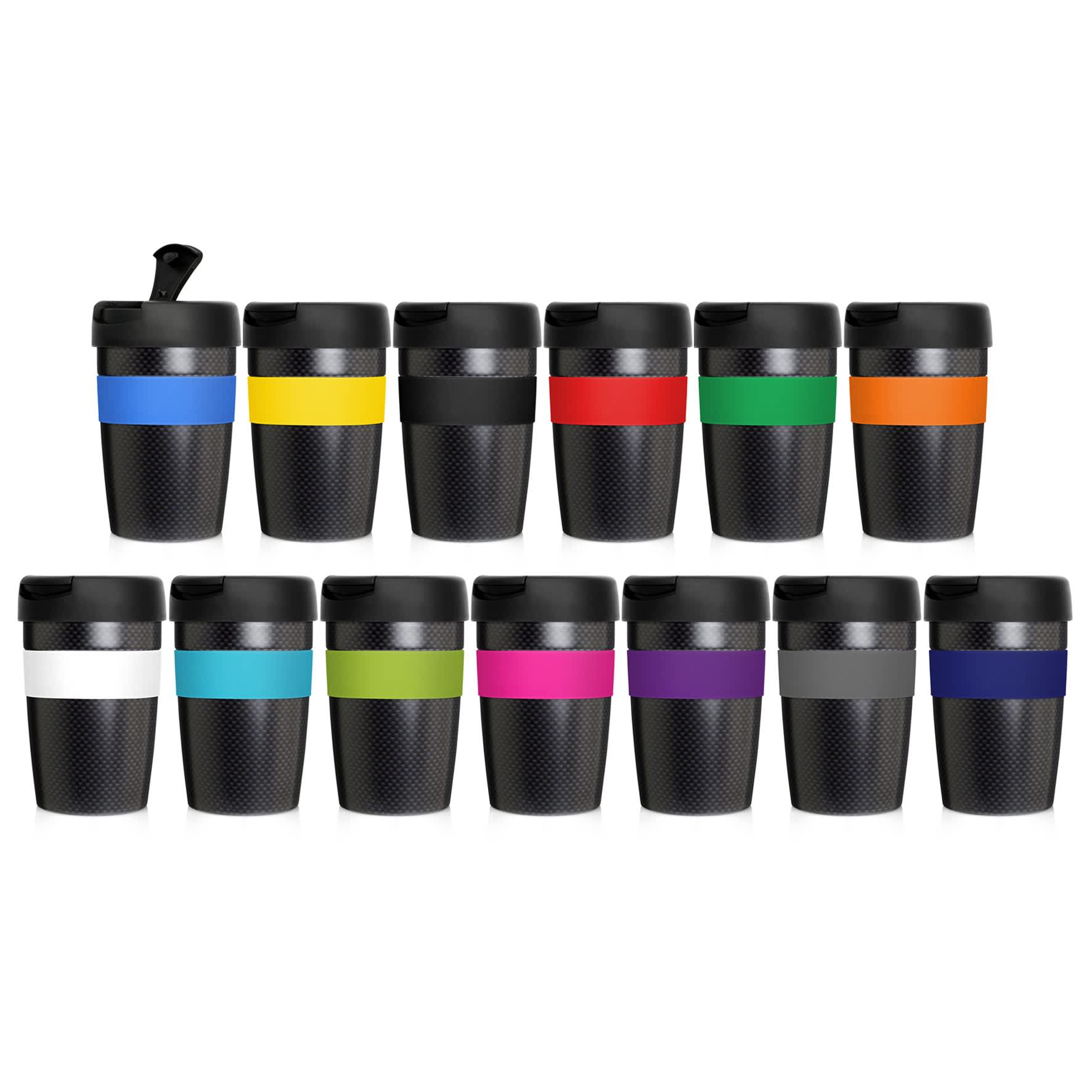 Eco Coffee Cup Stainless Double Wall Cup2Go Carbon Fibre 375ml