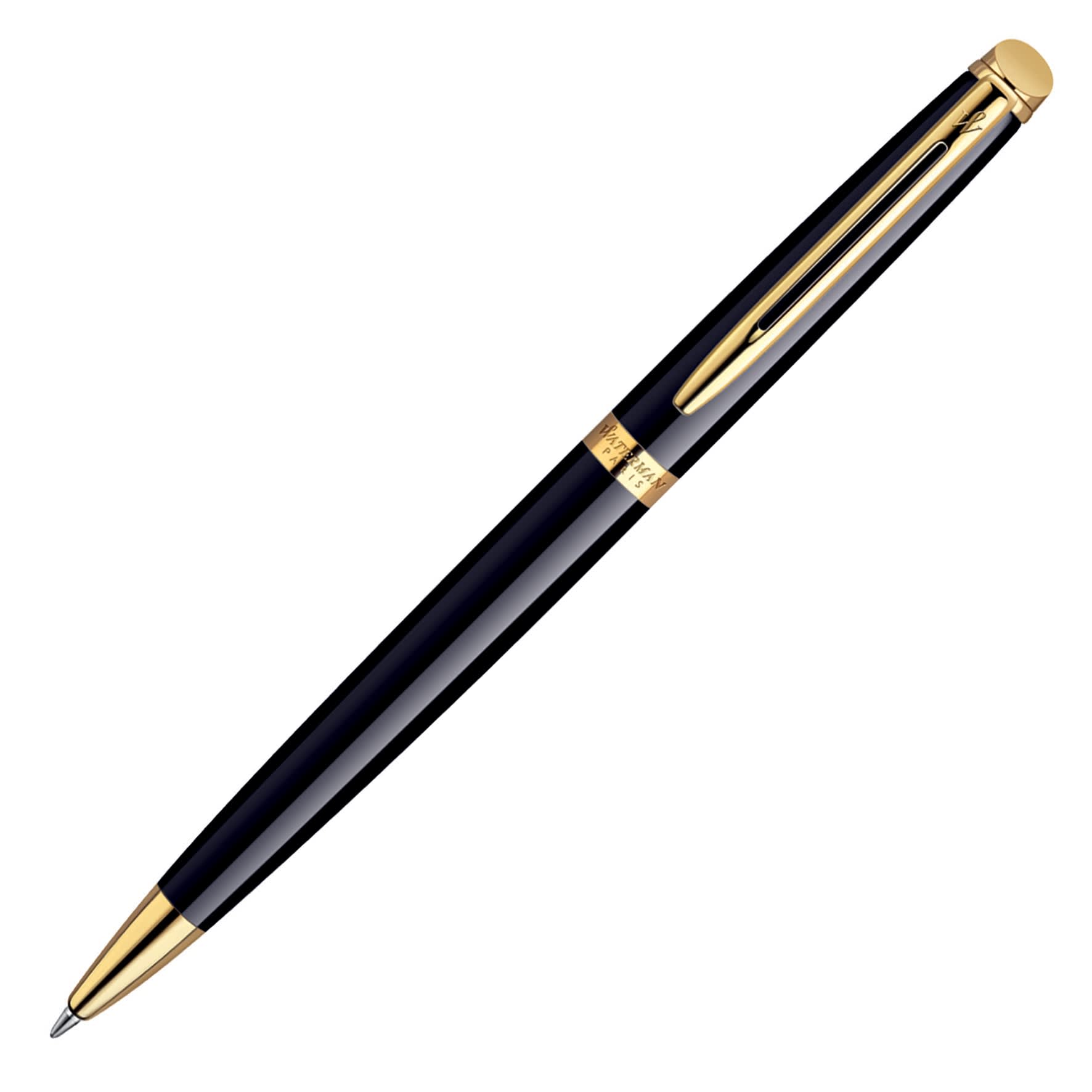 Metal Pen Ballpoint Waterman Hemisphere - Lacquer Black GT