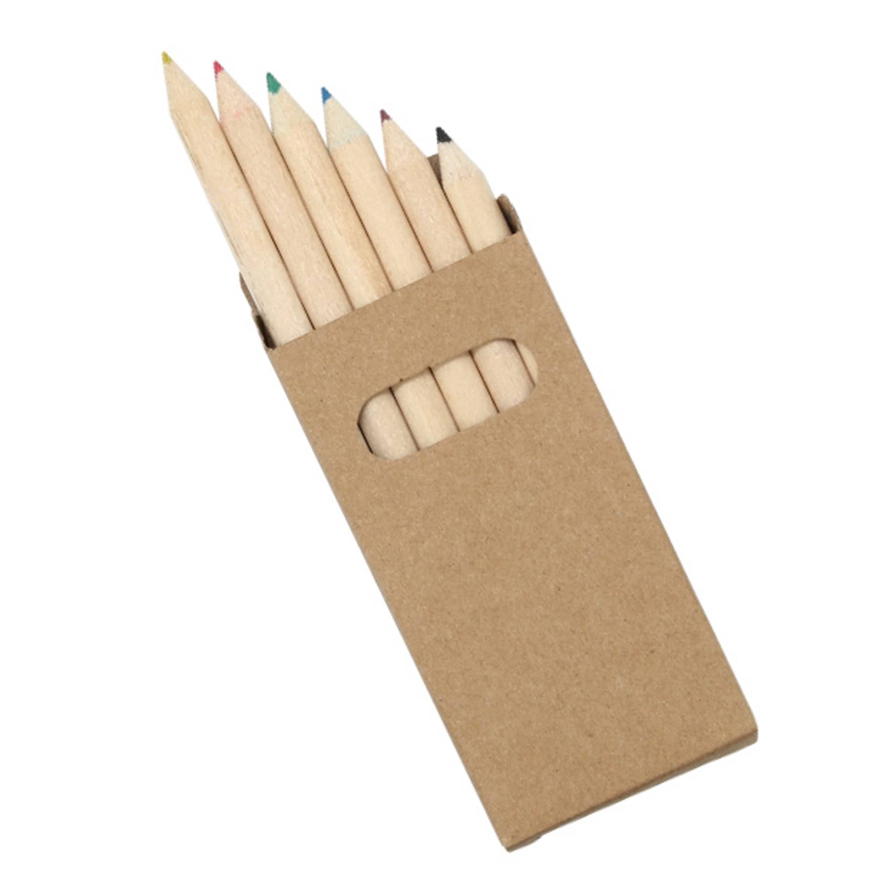 Alternative view of Half Pencils Colouring 6 Pack Natural Wood