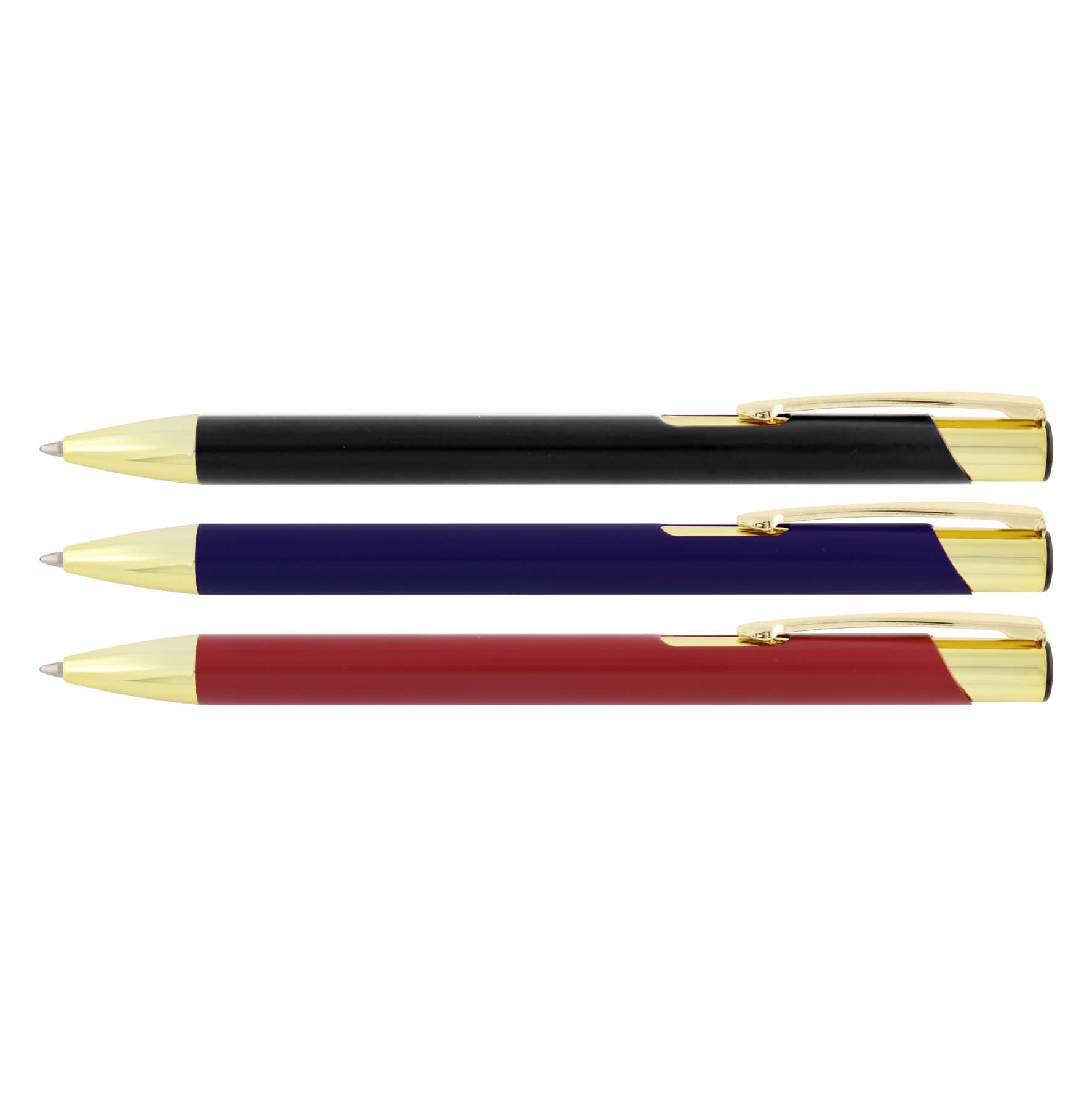 Alternative view of Executive Metal Pen Ballpoint Matte Finish Gold Trim Julia