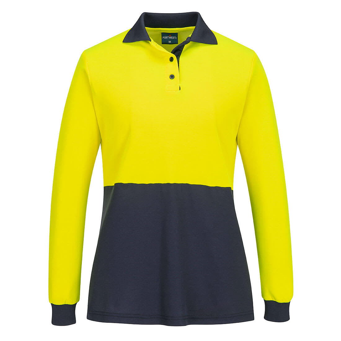 Hi-Vis Women's Cotton Comfort D Contrast Polo L/S PO-ML213